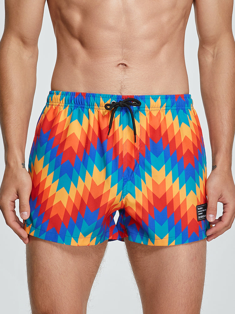 Men's Quick-drying Board Shorts With Drawstring