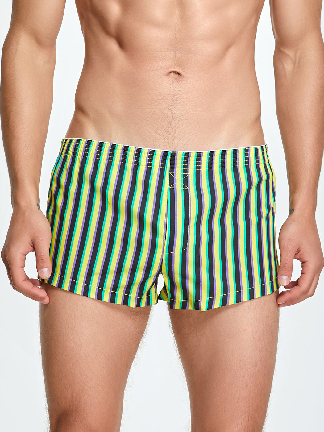 Men's Color Stripes Boxers With Fly