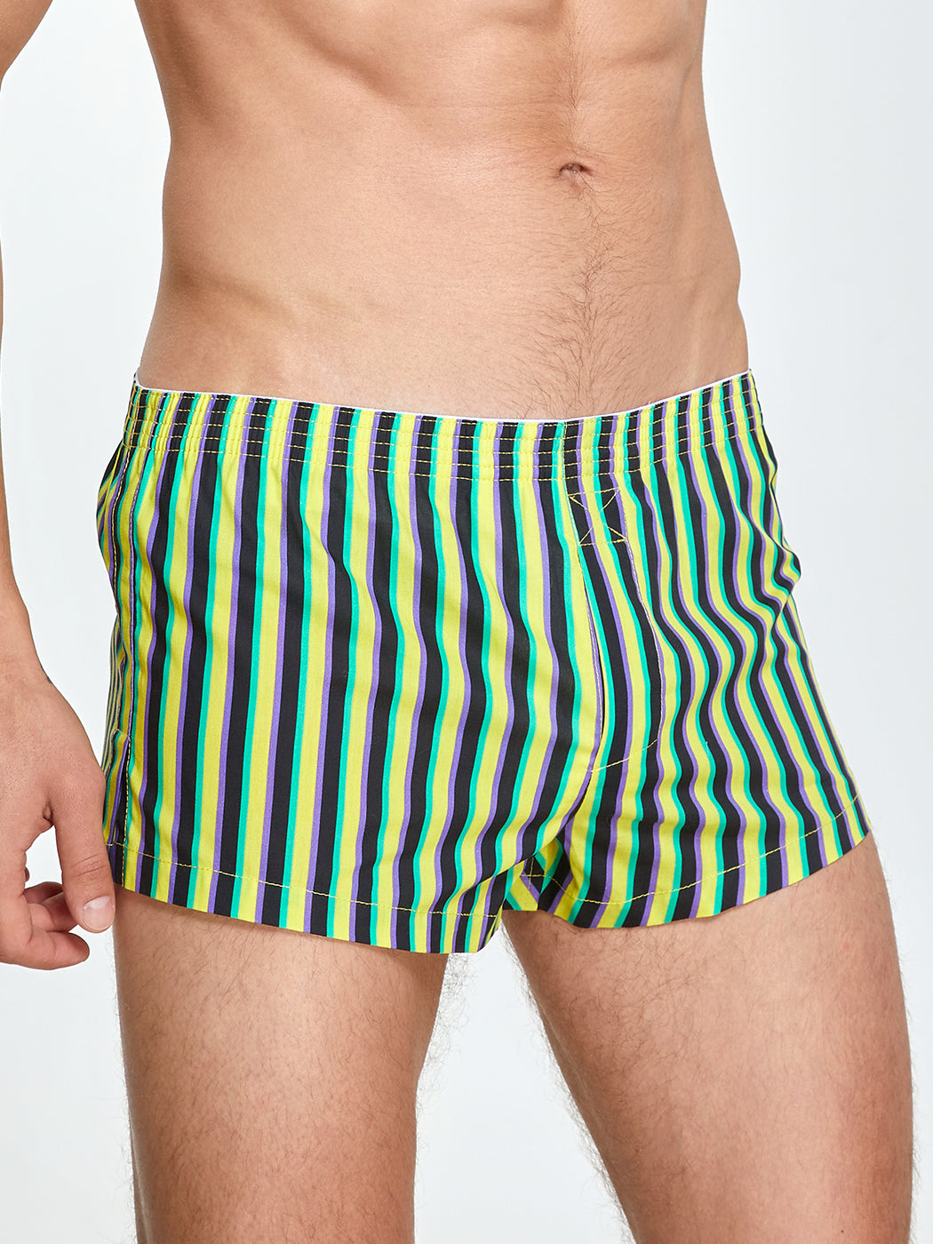 Men's Color Stripes Boxers With Fly