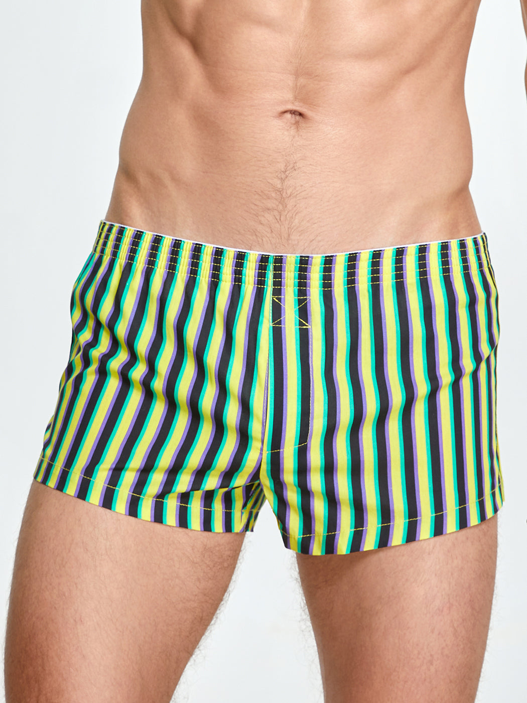 Men's Color Stripes Boxers With Fly