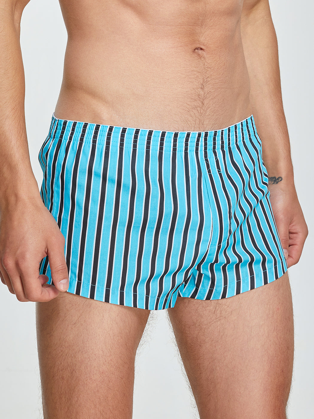 Men's Color Stripes Boxers With Fly