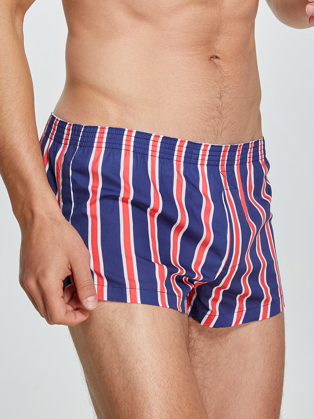 Men's Color Stripes Boxers With Fly
