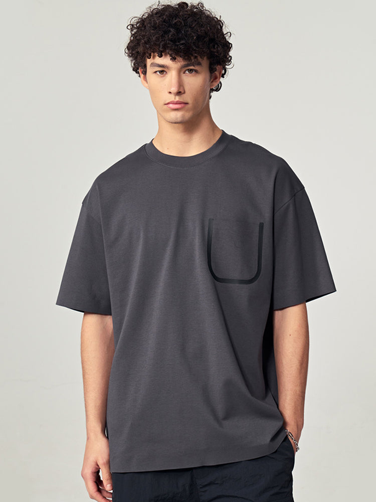Men's Minimalist U-Shape Pocket Design T-Shirt