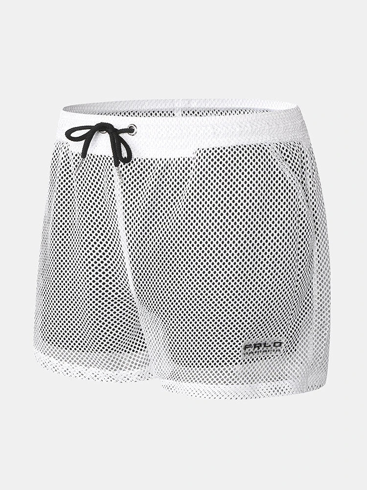 Mens Mesh Loose See Through Swim Shorts