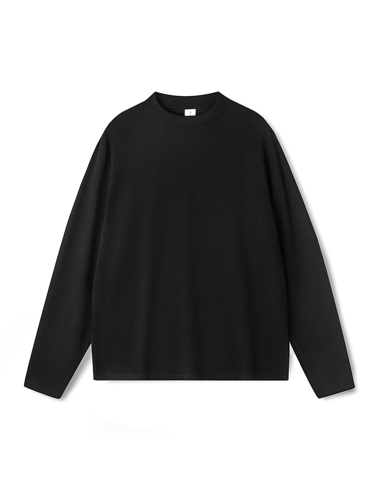 Men's Long-Sleeve Round Neck T-Shirt. Loose and Skin-Friendly Base Layer