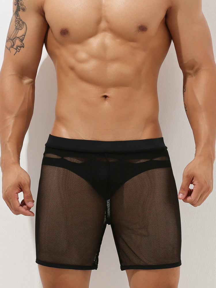 Men's Sexy See Through Mesh Boxer Shorts