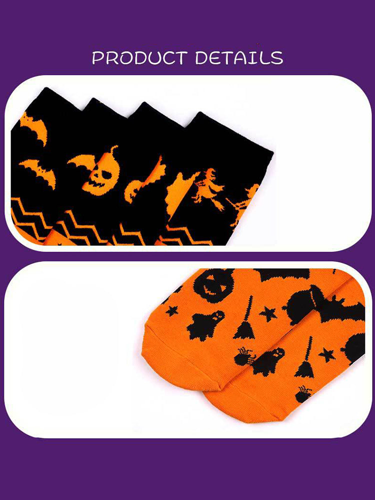 4 Pack Halloween Gift Socks Fun and Casual Cotton Crew Socks