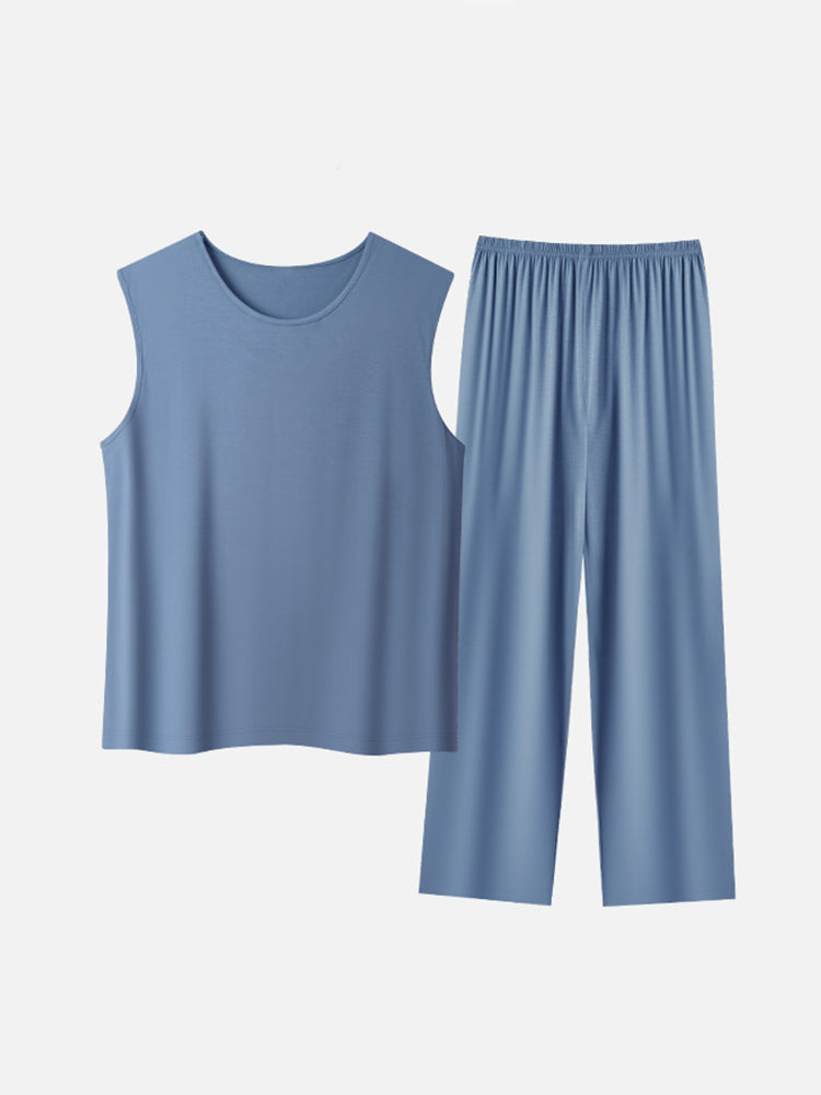 Men's Summer Modal Ice Silk Home Wear Pajama Set