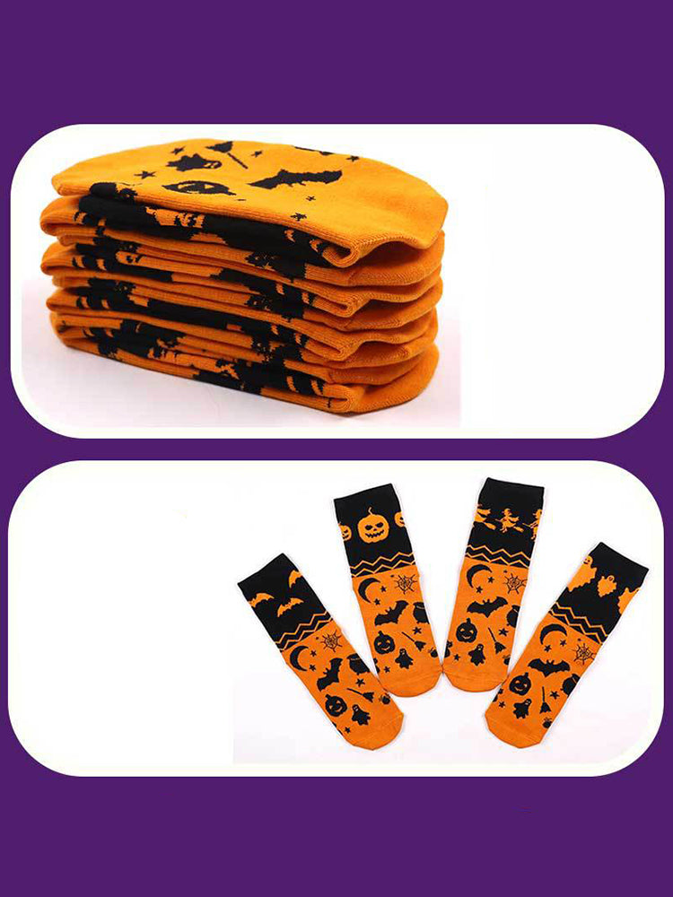 4 Pack Halloween Gift Socks Fun and Casual Cotton Crew Socks
