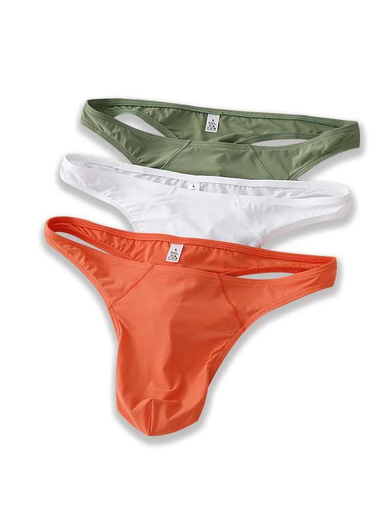 3-pack Men's Low Waist Sexy Mesh Thong