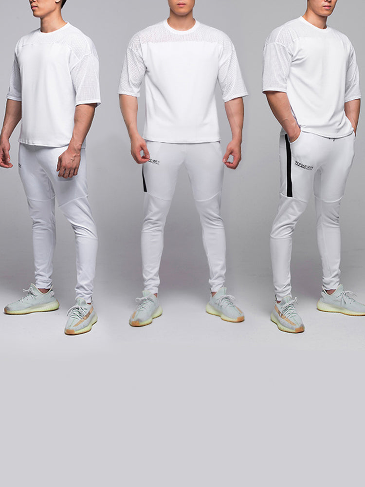Men's Stretchy Breathable Mesh Short-Sleeve Shirt Sports Running Casual Top T-Shirt