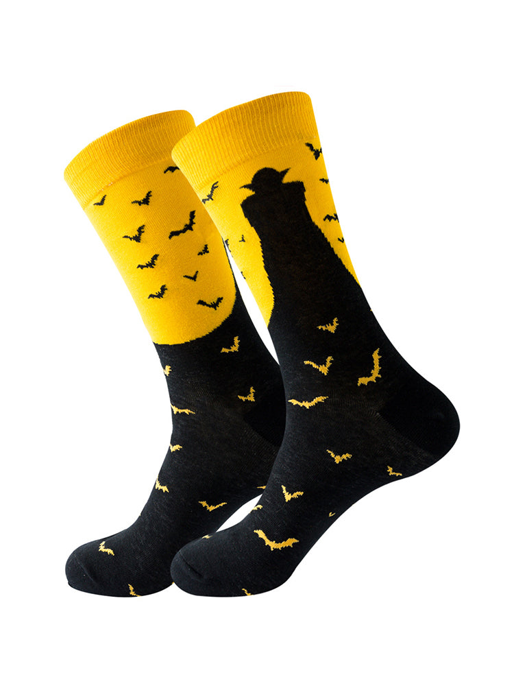 5 Pairs Halloween Skeleton. Alien. Pumpkin Monster Crew Socks