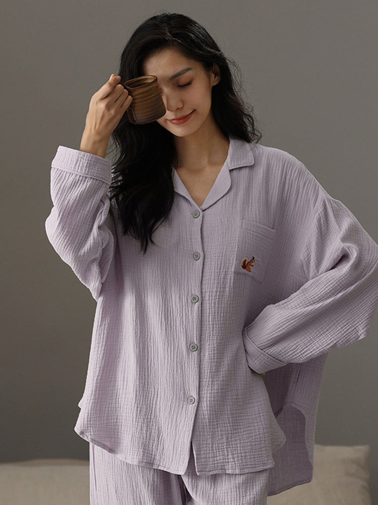 Autumn and Winter Loose Couple Cotton Pajamas Sets