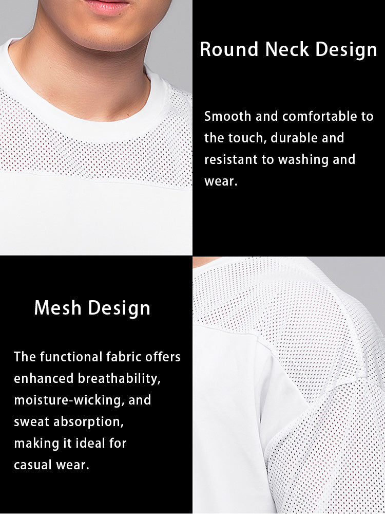 Men's Stretchy Breathable Mesh Short-Sleeve Shirt Sports Running Casual Top T-Shirt