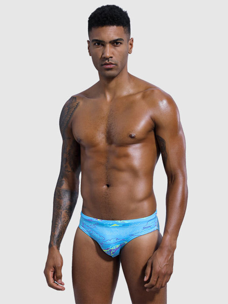 Men's Low-Rise Printed Casual Swim Brief