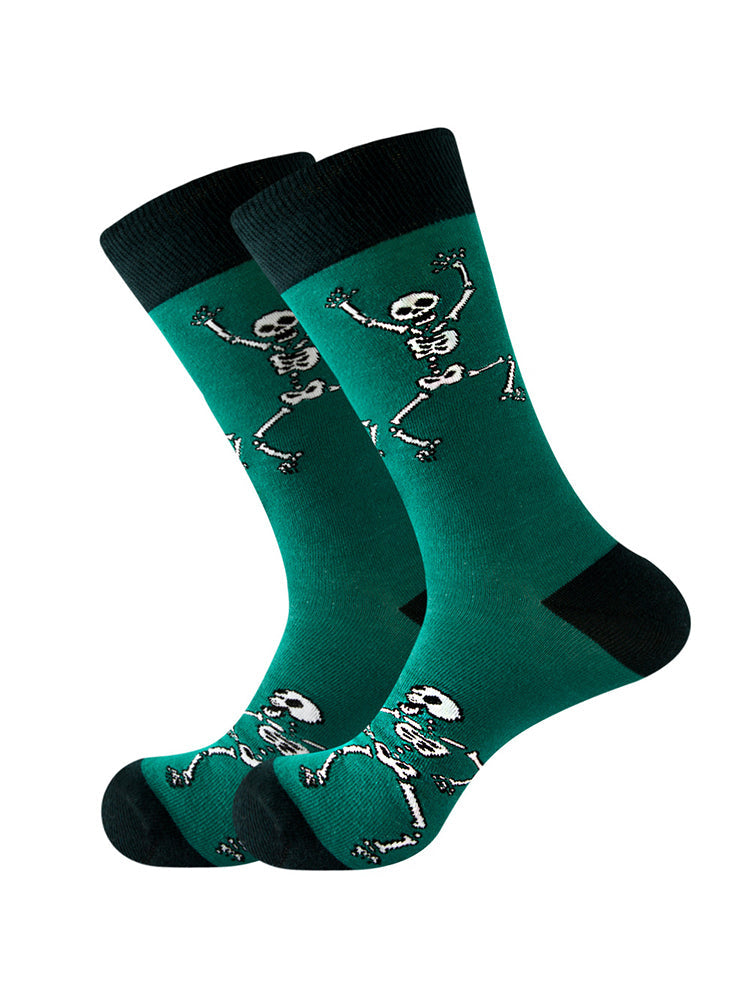 5 Pairs Halloween Skeleton. Alien. Pumpkin Monster Crew Socks