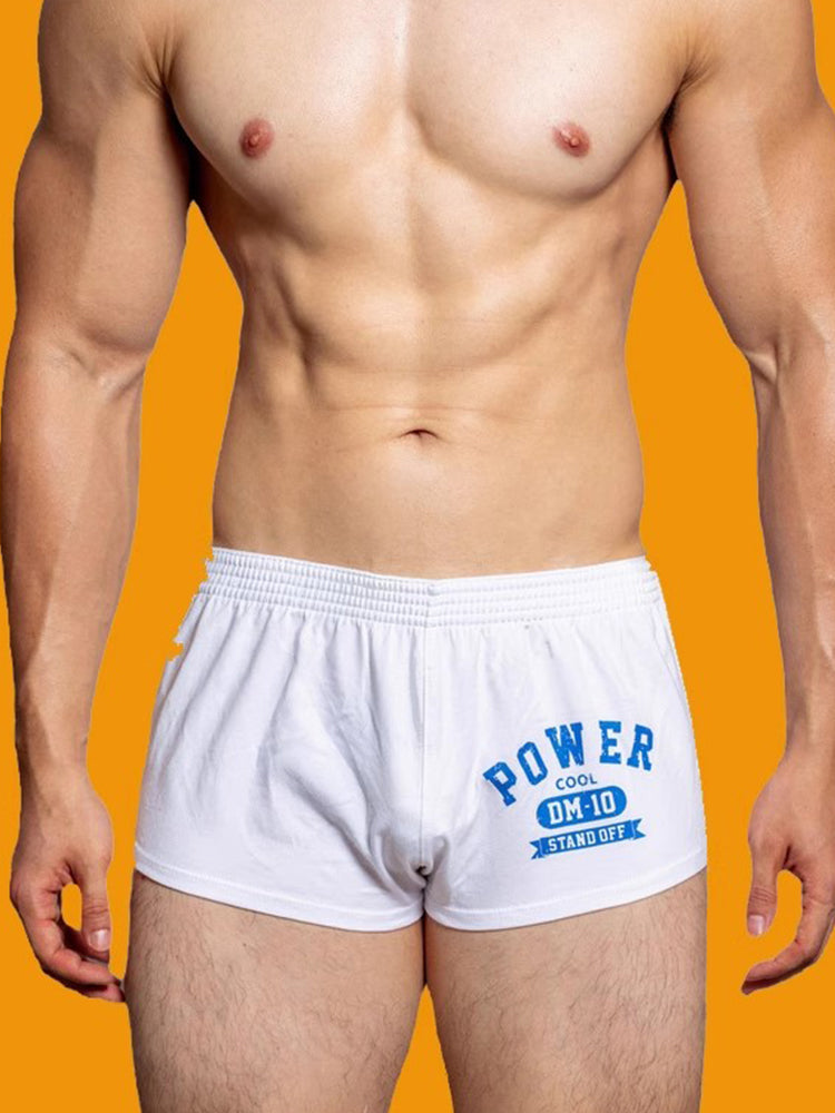 2-pack Men's DM Printed Lettering Low Waist Sexy Cotton Boxer Shorts
