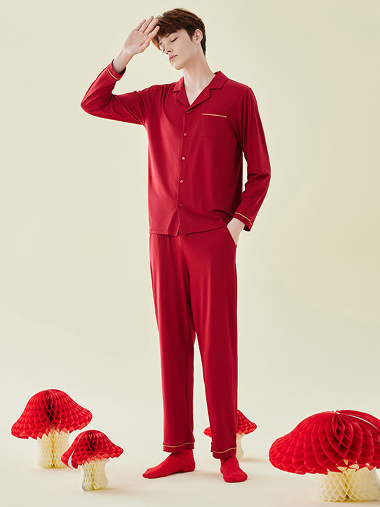Modal Cotton Comfortable Couple Pajamas Set