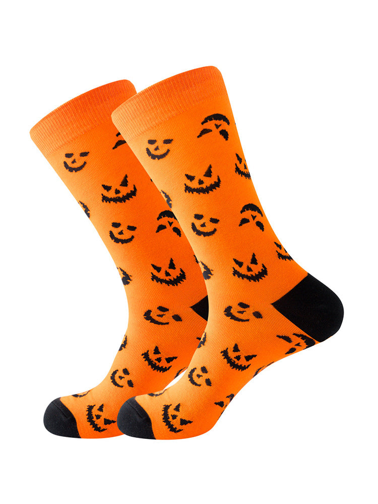 5 Pairs Halloween Skeleton. Alien. Pumpkin Monster Crew Socks