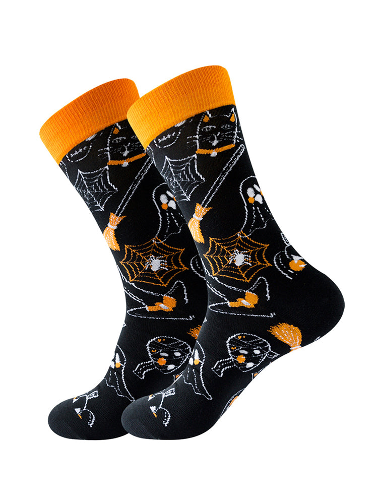 5 Pairs Halloween Skeleton. Alien. Pumpkin Monster Crew Socks
