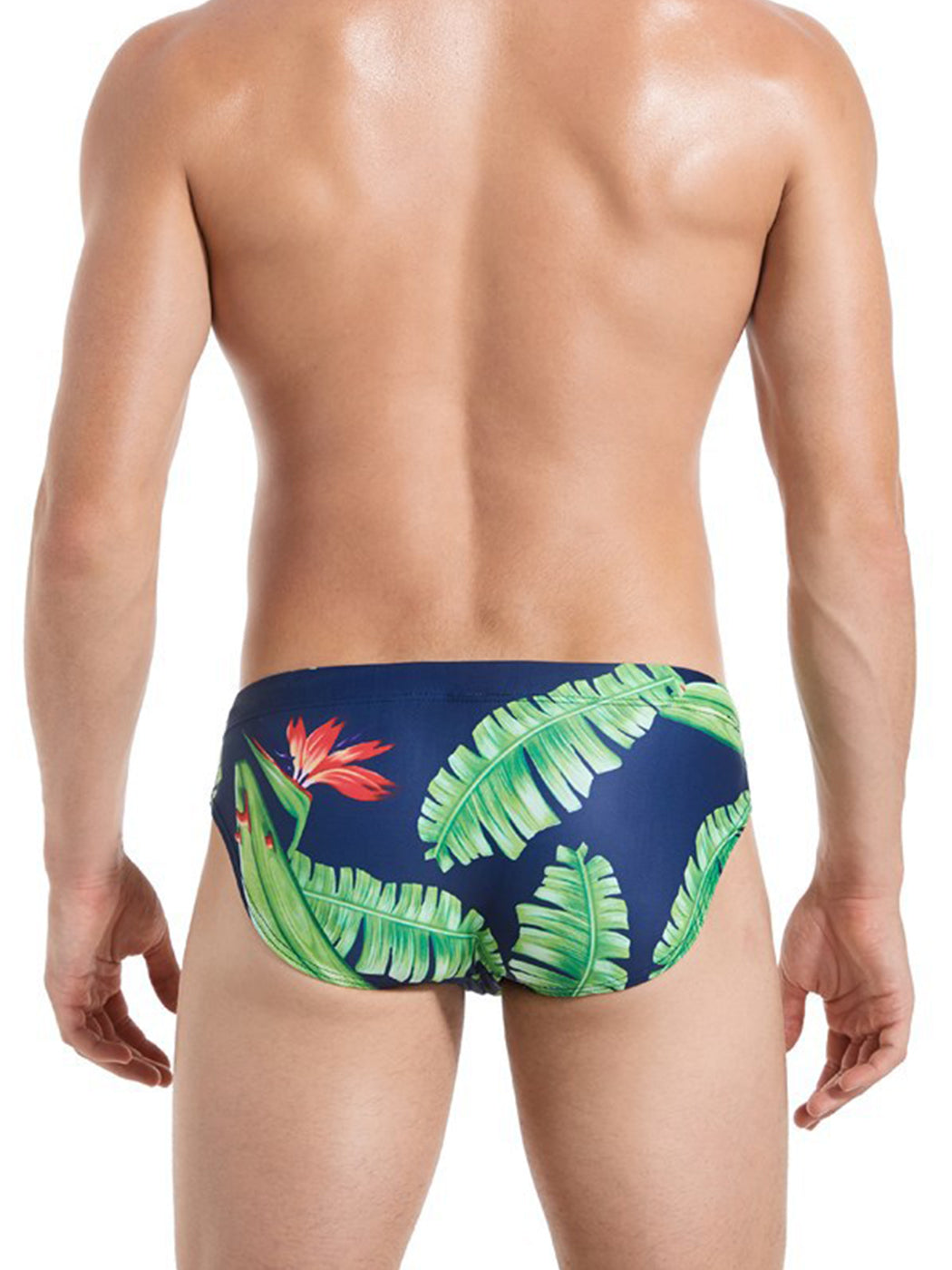Men's Floral Print Swim Briefs With Removable Pad