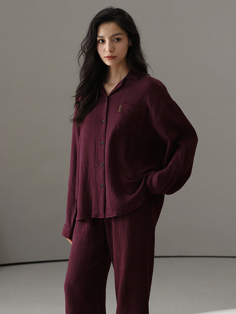Autumn and Winter Loose Couple Cotton Pajamas Sets