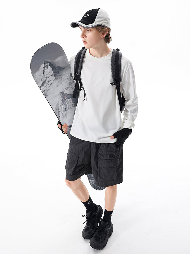 Outdoor Long-Sleeve Sweat-Wicking Quick-Dry Simple Loose Unisex Sports Top