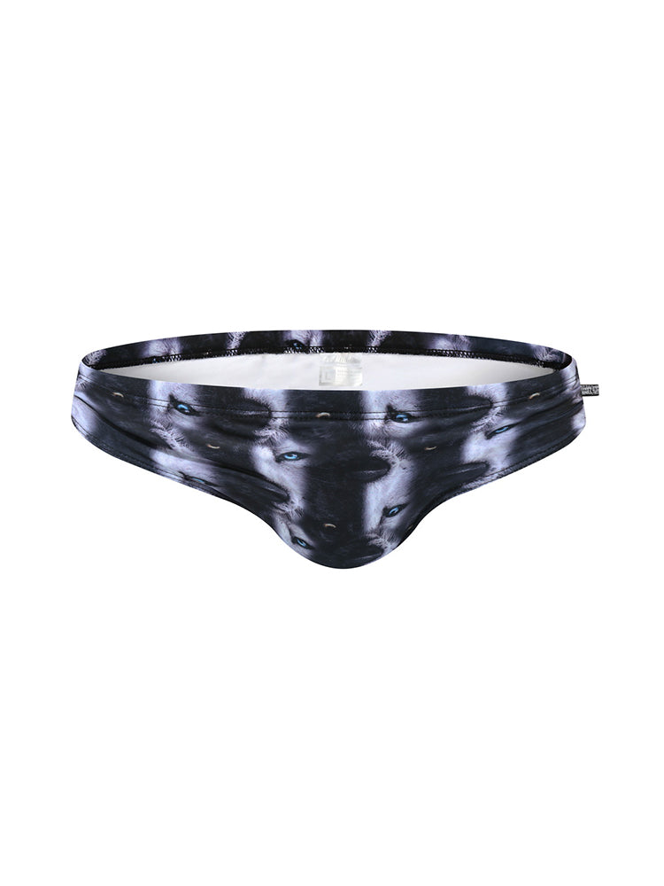 Men's Low-Rise Stylish Print Swim Briefs