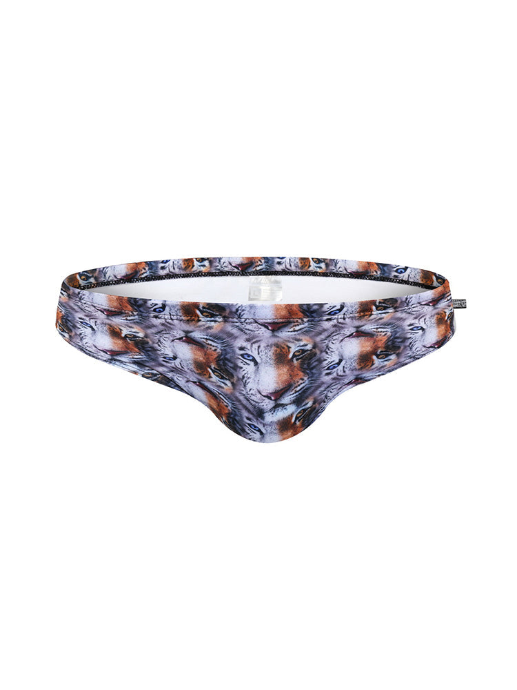 Men's Low-Rise Stylish Print Swim Briefs