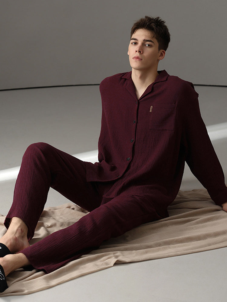 Autumn and Winter Loose Couple Cotton Pajamas Sets