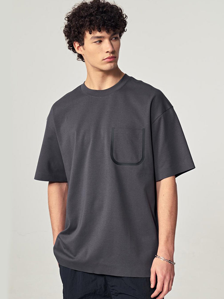 Men's Minimalist U-Shape Pocket Design T-Shirt