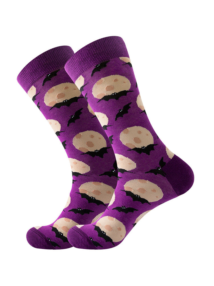 5 Pairs Halloween Skeleton. Alien. Pumpkin Monster Crew Socks