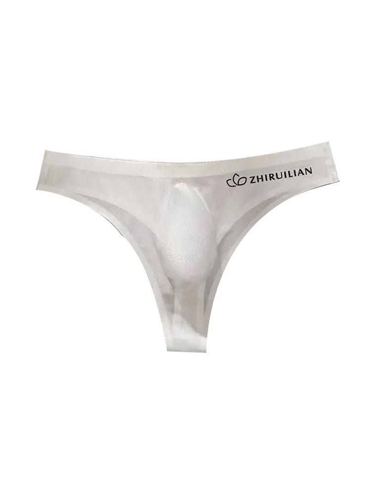 4-pack Men's Sexy Solid Color Letter Seamless Thong