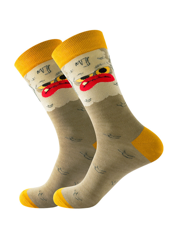 5 Pairs Halloween Skeleton. Alien. Pumpkin Monster Crew Socks