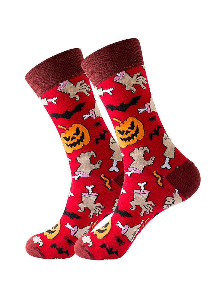 5 Pairs Halloween Skeleton. Alien. Pumpkin Monster Crew Socks