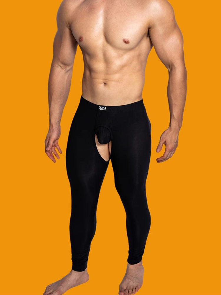 Men's Low-Rise Split Hollow Base Layer Breathable Tights