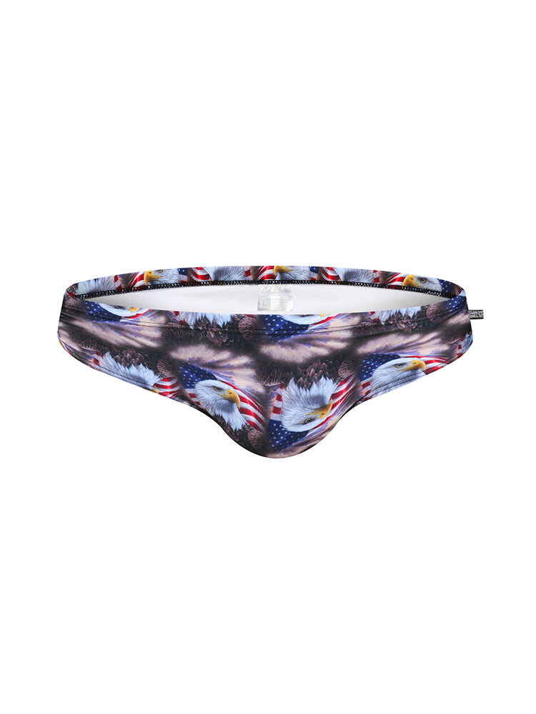 Men's Low-Rise Stylish Print Swim Briefs