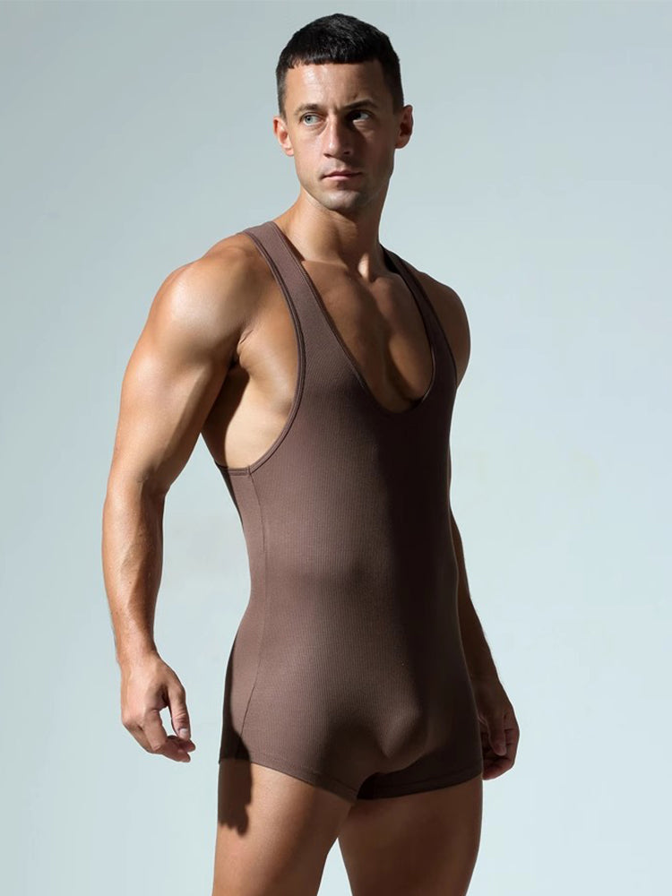 Men's Wrestling Suit Fitness Home Bodysuit