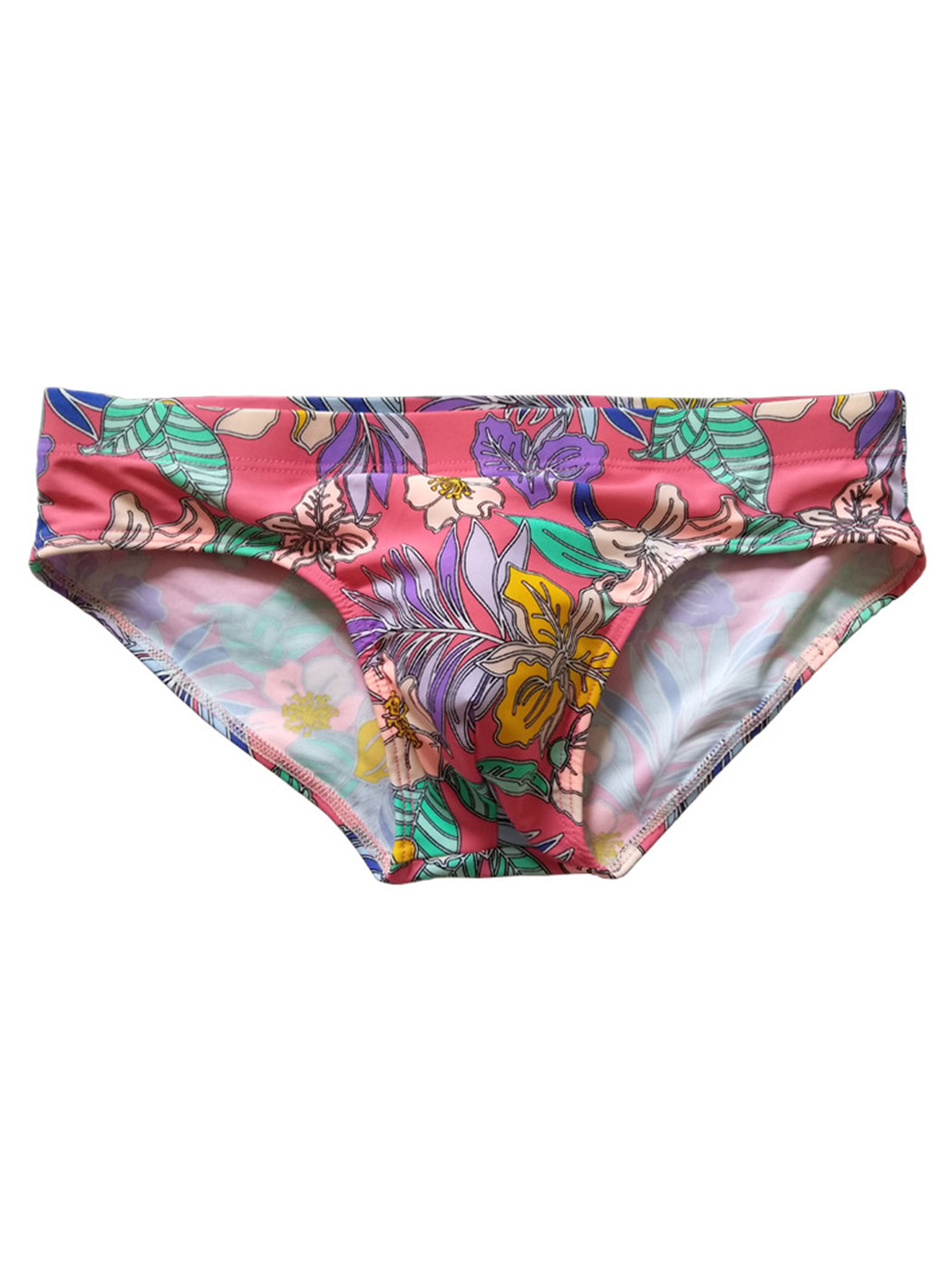 Men's Floral Print Swim Briefs With Removable Pad