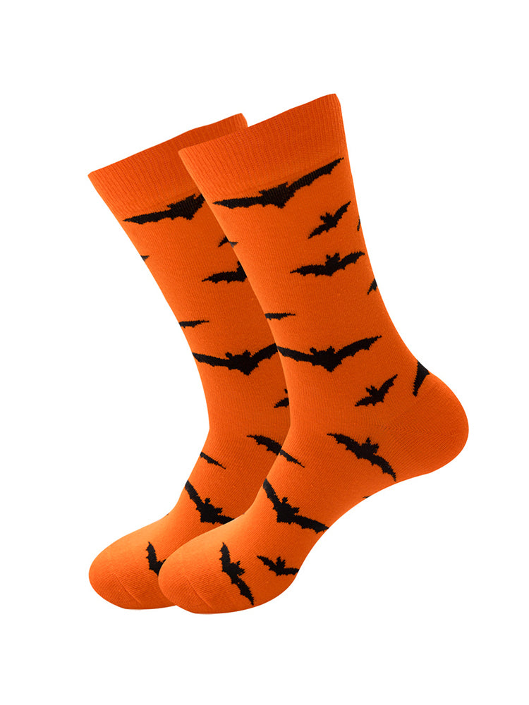 5 Pairs Halloween Skeleton. Alien. Pumpkin Monster Crew Socks