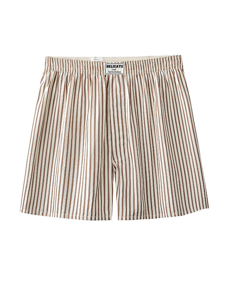 Men's Thin Loose Striped Arrow Pants Breathable Shorts Comfortable Casual Boxer Briefs