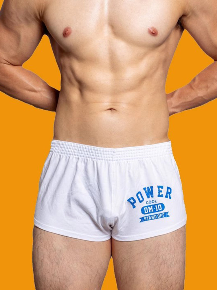 2-pack Men's DM Printed Lettering Low Waist Sexy Cotton Boxer Shorts