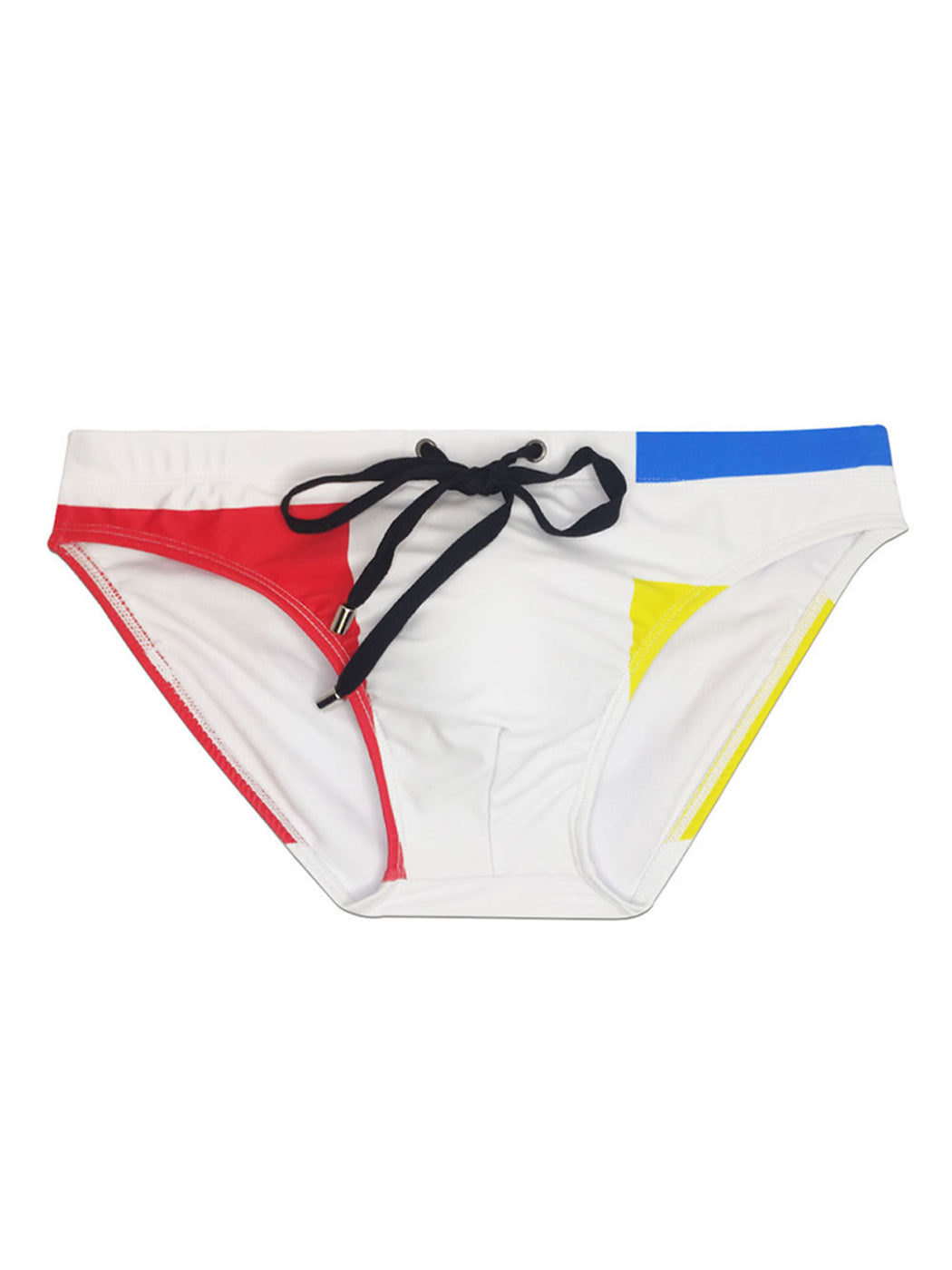 Men's Spliced Color Swim Briefs with Sponge Mats