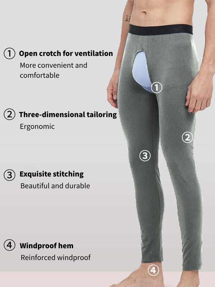 Men's Pure Cotton Open Crotch Breathable Warm Pants