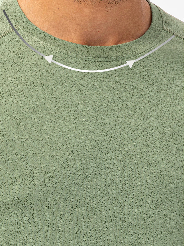 Men's Comfortable Round Collar Breathable Fitness Short Sleeve