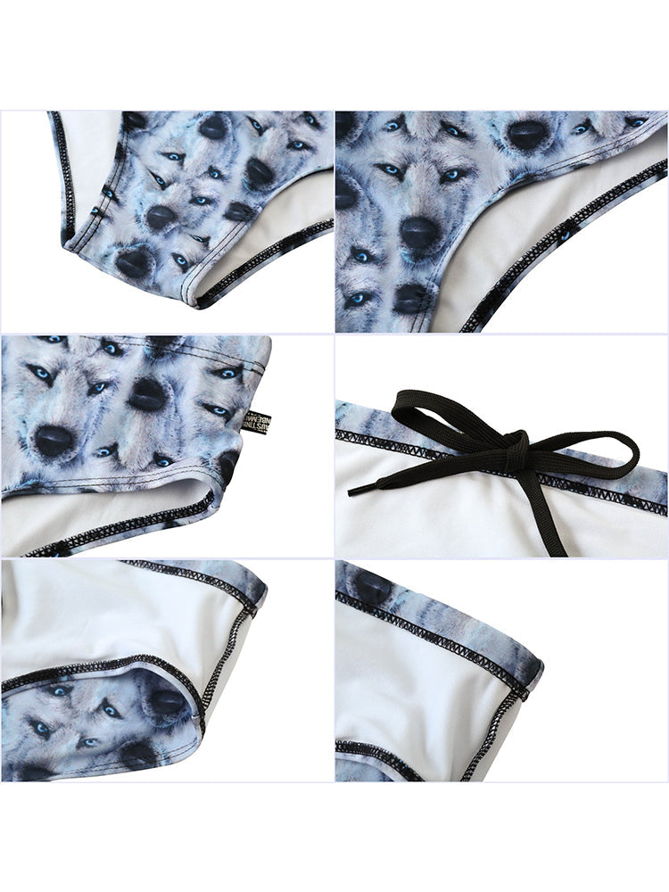 Men's Low-Rise Stylish Print Swim Briefs