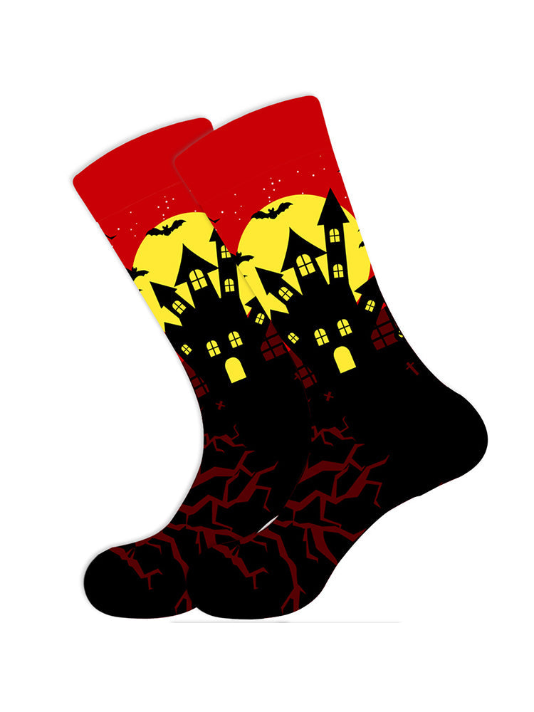 5 Pairs Halloween Skeleton. Alien. Pumpkin Monster Crew Socks