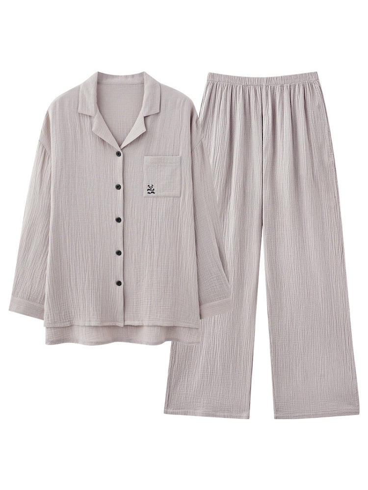 Autumn and Winter Loose Couple Cotton Pajamas Sets