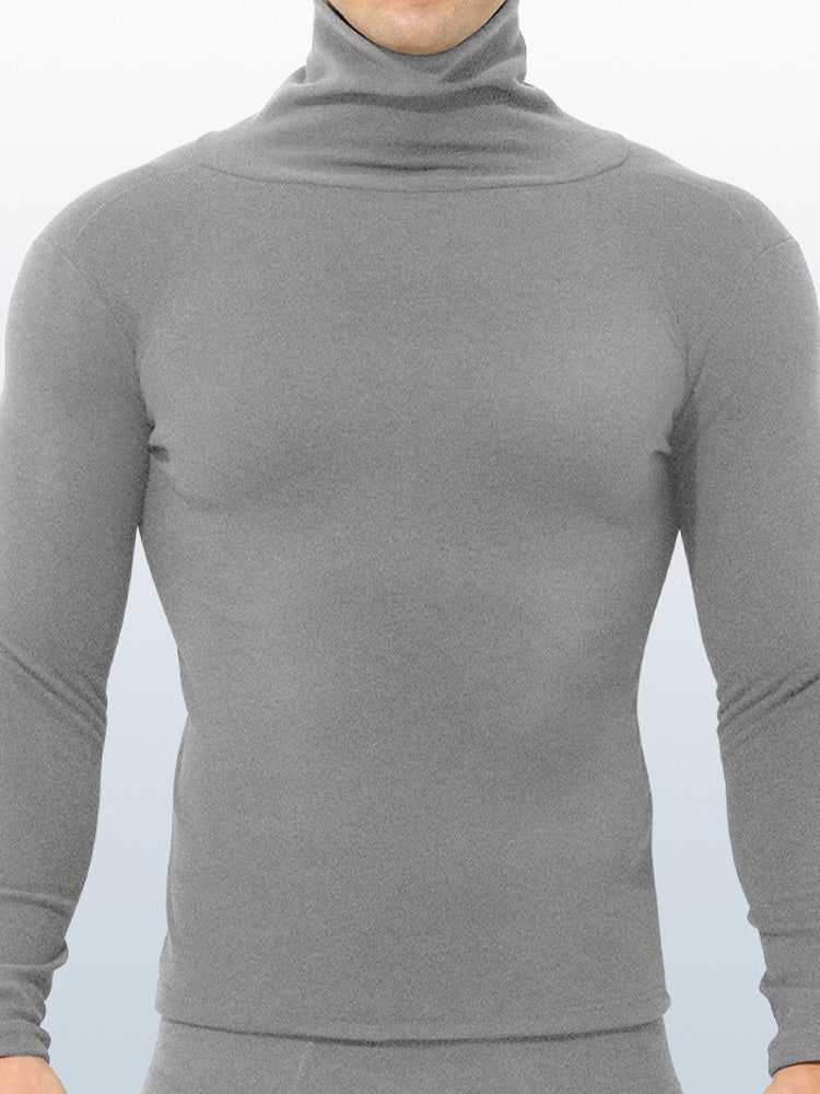 Men's Mid-high Collar Warm Cold-proof Long-sleeved Bottoming Shirt