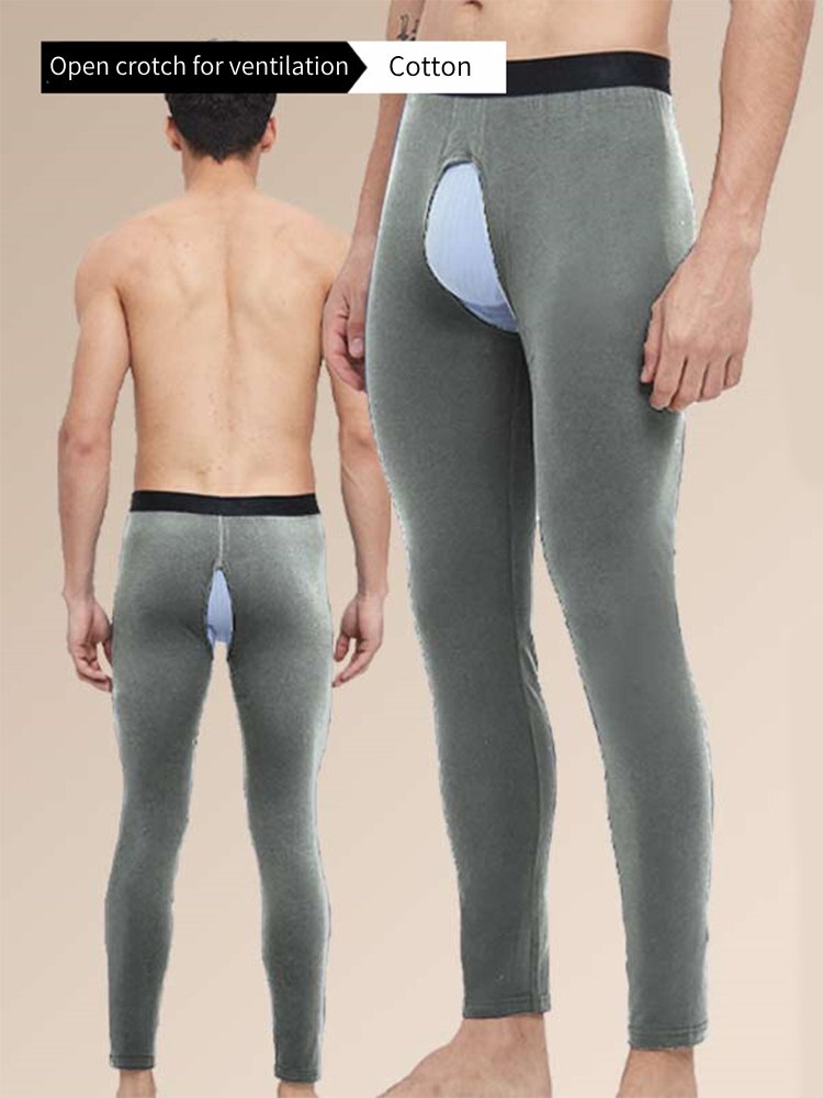 Men's Pure Cotton Open Crotch Breathable Warm Pants